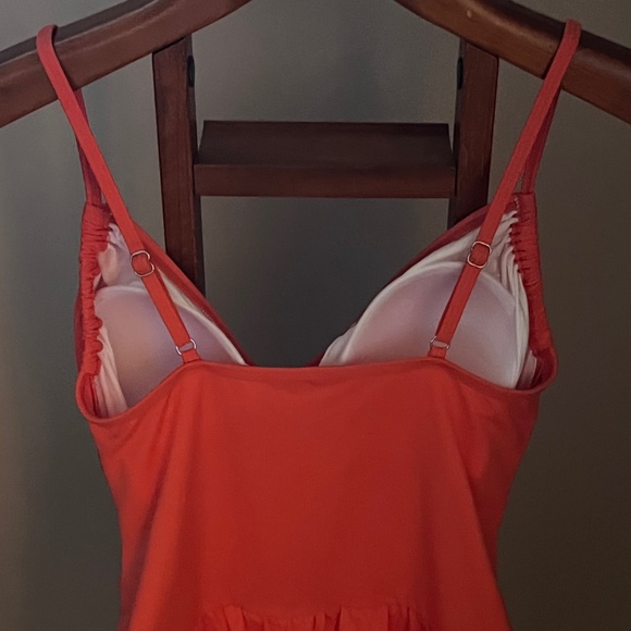 Aqua Green One-Piece Lined Swim Skirt NWOT W/ Attached Flirty Ruffle Skirt-SZ 8 - Picture 4 of 13